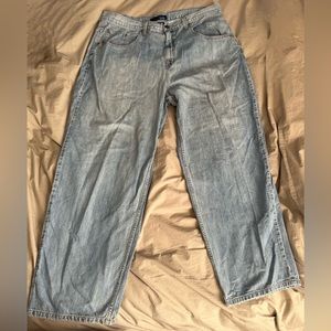 Vintage Baggy Anchor Blue Wide Leg Jeans 42x32